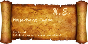 Mayerberg Emese névjegykártya